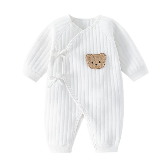 Teddy Ribbed Romper | White