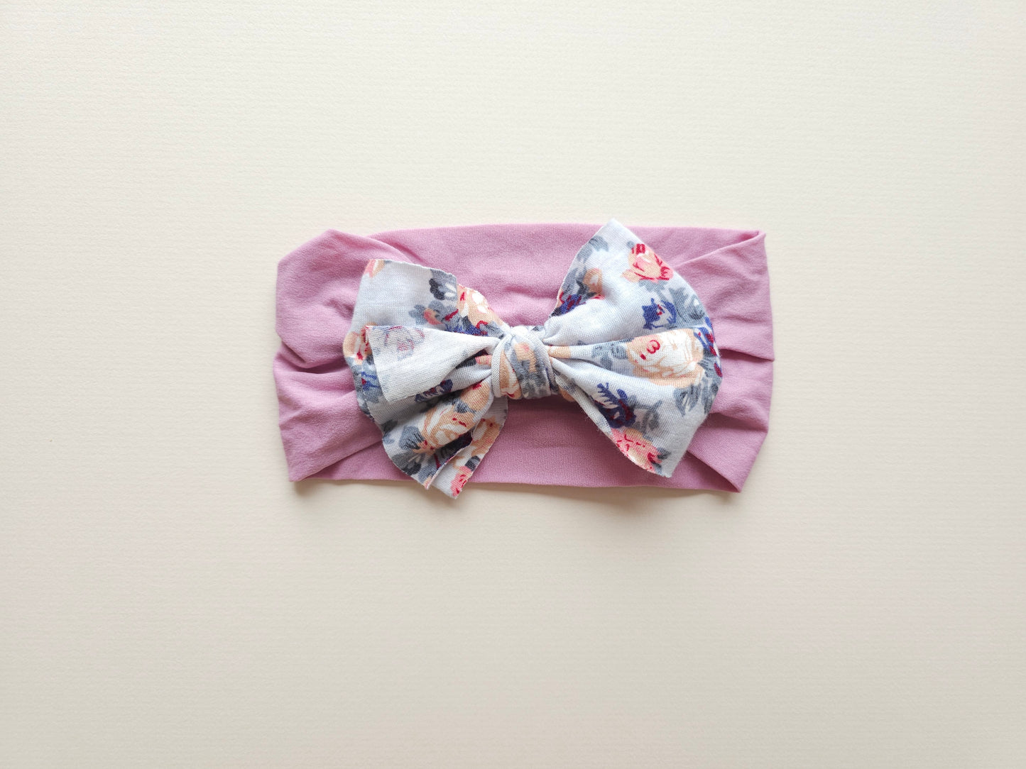 Floral Headband Bow Purple