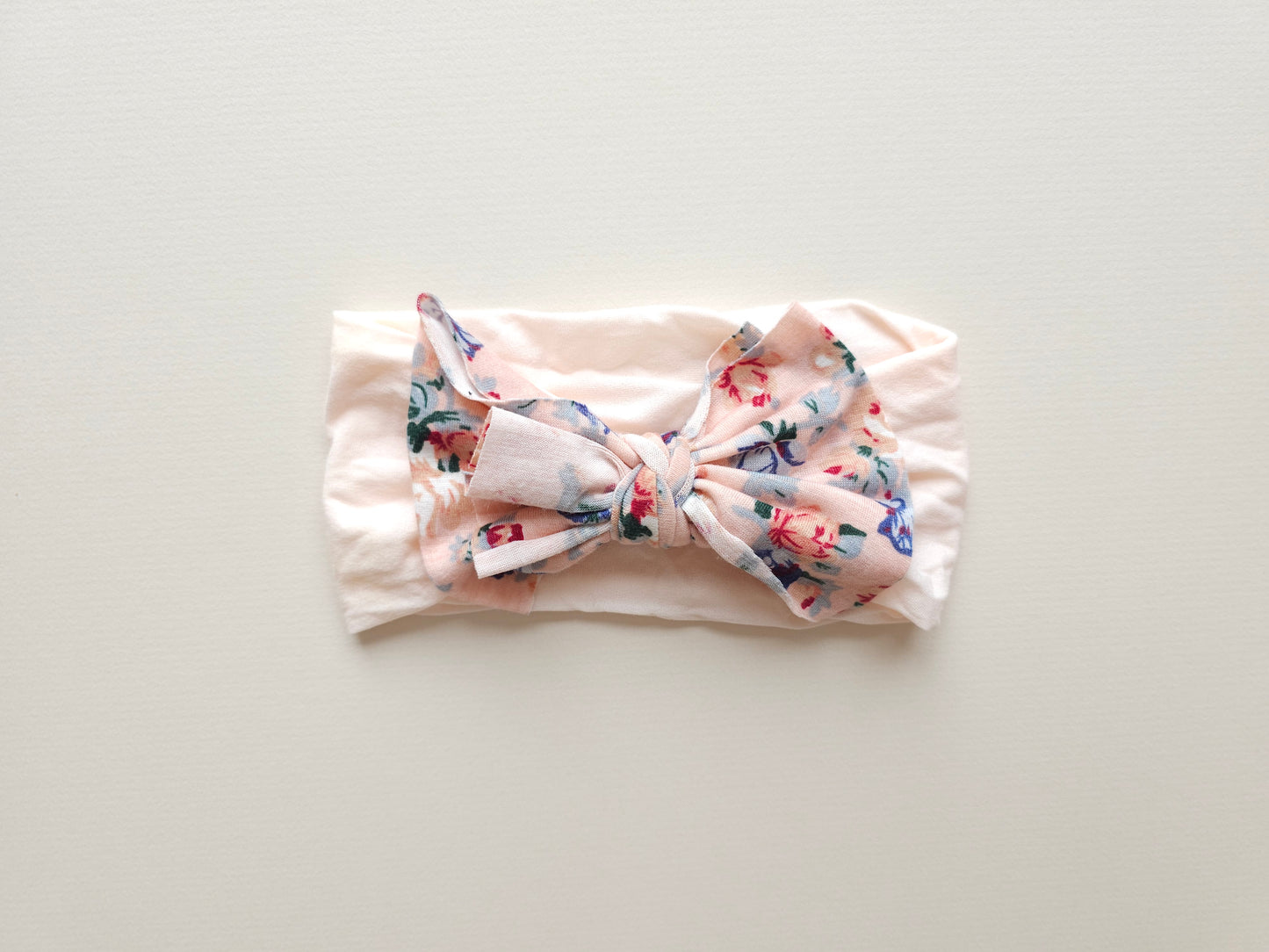 Floral Headband Bow Pink