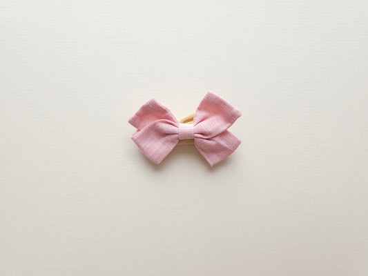 Pastel Linen Bow Pink