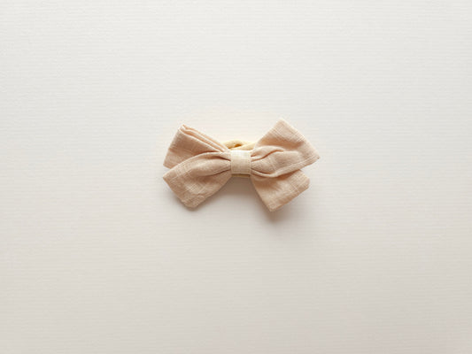 Pastel Linen Bow Beige