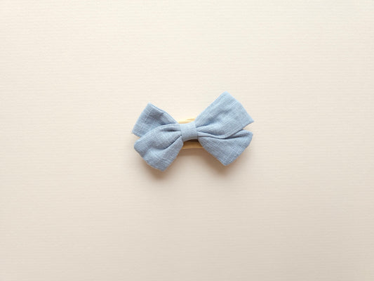 Pastel Linen Bow Blue