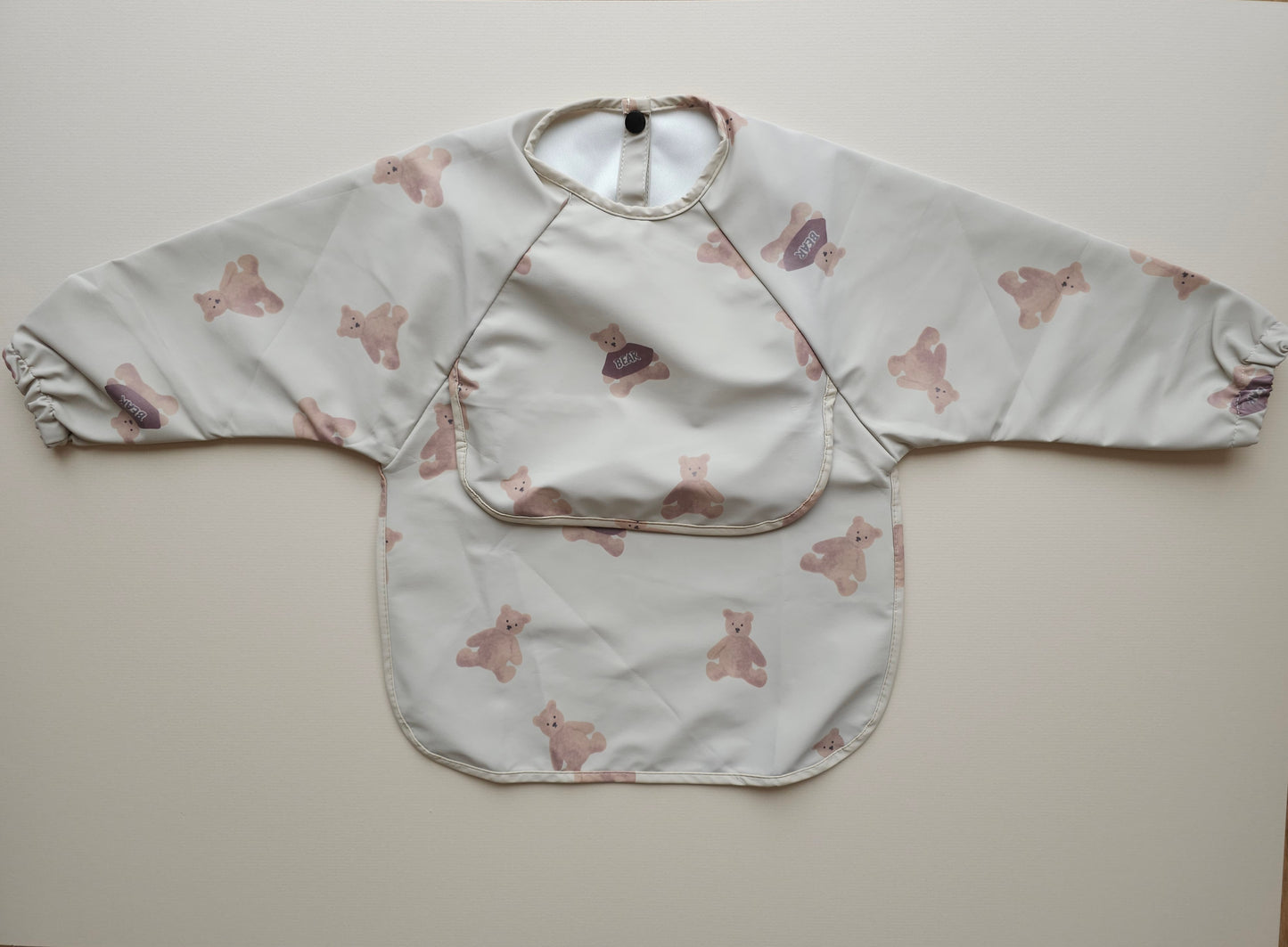 Long Sleeved Weaning Bib Teddy Bear