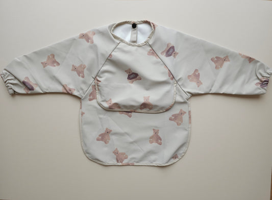 Long Sleeved Weaning Bib Teddy Bear