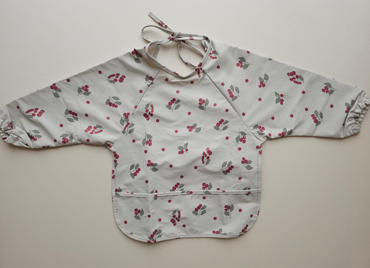 Long Sleeved Weaning Bib Cherry