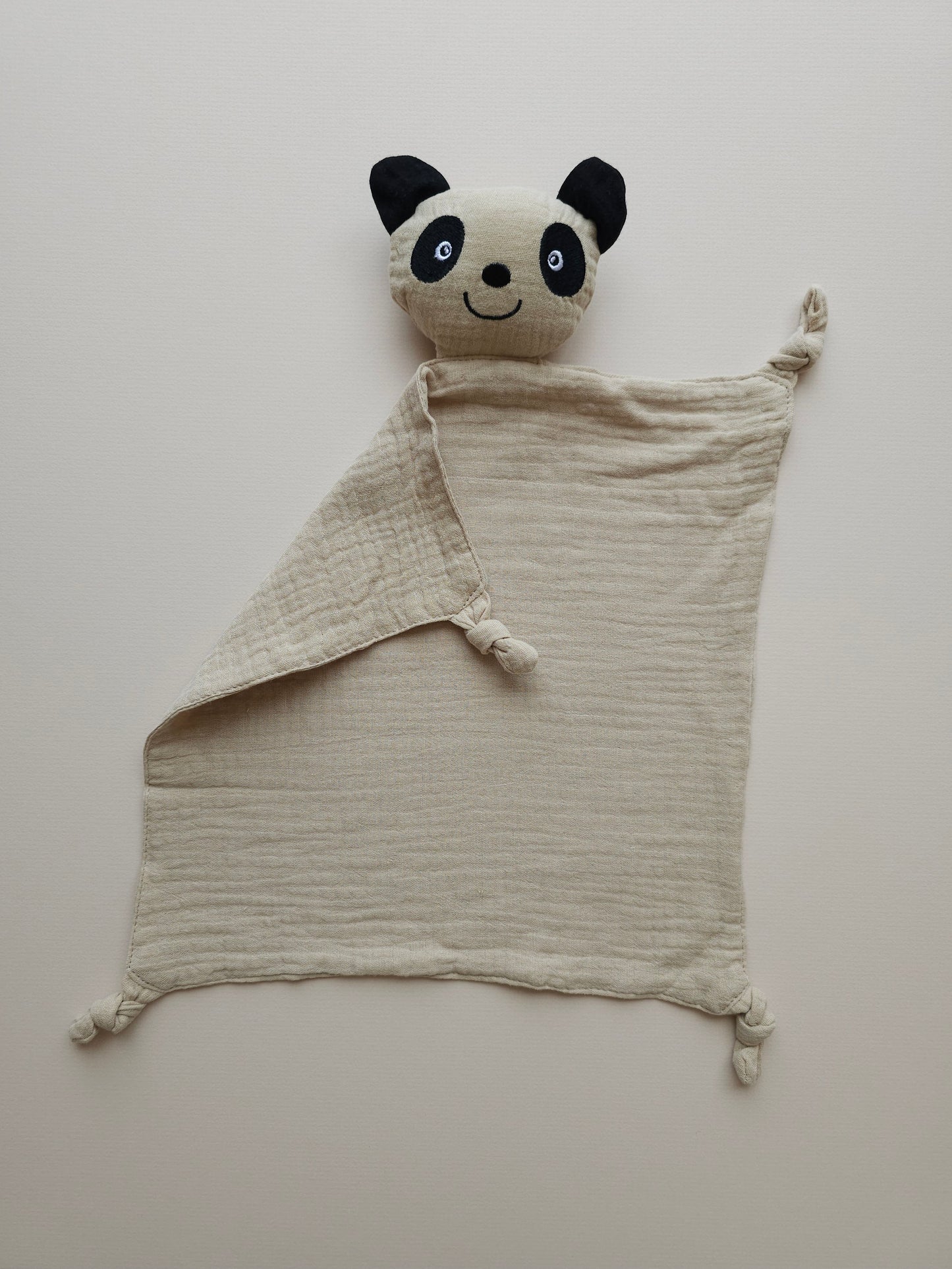 Organic Muslin Panda Comforter Beige