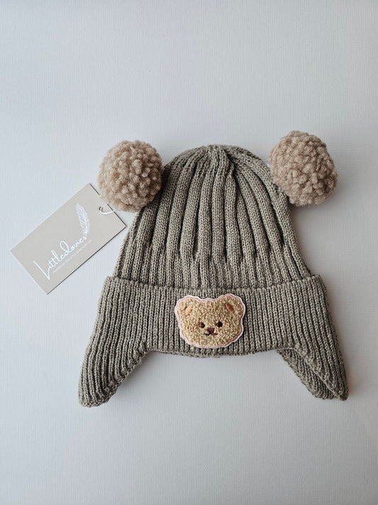 Teddy Knitted Beanie Brown