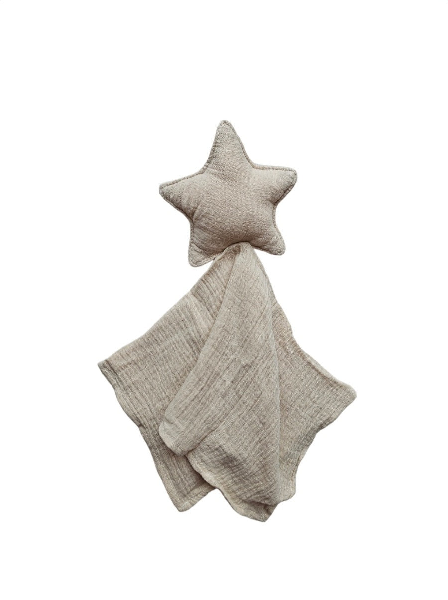 Organic Muslin Star Comforter Nude