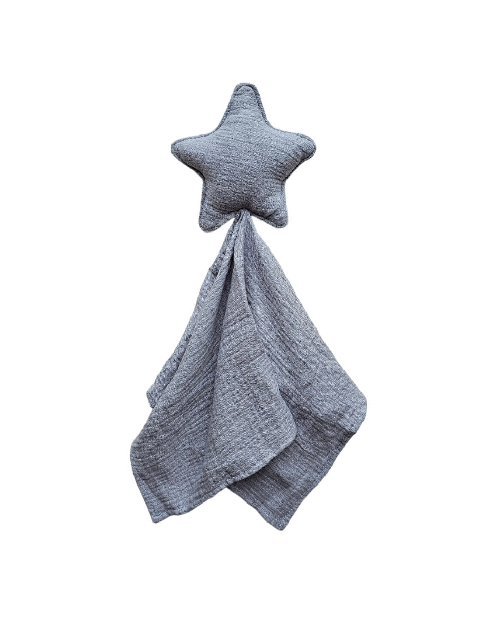 Organic Muslin Star Comforter Blue