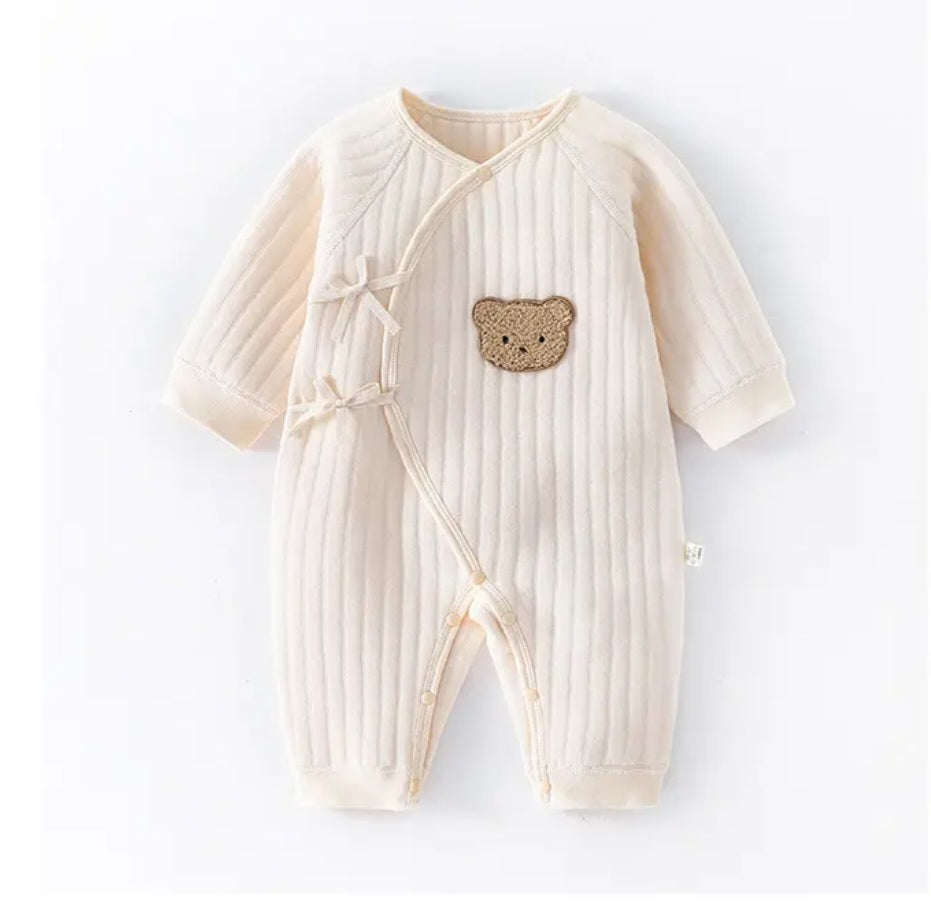 Teddy Ribbed Romper | Cream